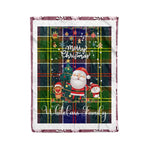 Personalized Gift Tartan Plaid Blanket Clan Whitelaw Modern With Funny Santa Snowman Reindeer Merry Christmas Fleece Blanket, Home Living Room, Plaid Blanket, Tartan Blanket, Scottish Blanket, Buffalo fleece blanket, Christmas Blanket