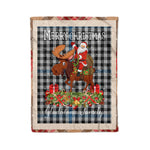 Personalized Gift Plaid Tartan Blanket Clan Gladstone With Moose Lover Xmas Gift Santa Riding Christmas Fleece Blanket