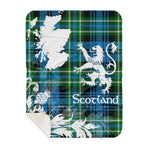 Sherpa Blanket - Tartan Blanket Thistle and Lion Scottish Clan Arbuthnott Hunting Plaid Blanket, plaid sherpa blanket queen,purple sherpa blanket,queen sherpa blanket,queen size sherpa blanket,red sherpa blanket,scottish tartan blankets,sherpa blanket,sherpa christmas blanket