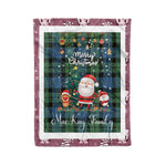 Personalized Gift Tartan Plaid Blanket Clan MacKay Ancient With Funny Santa Snowman Reindeer Merry Christmas Fleece Blanket, Home Living Room, Plaid Blanket, Tartan Blanket, Scottish Blanket, Buffalo fleece blanket, Christmas Blanket