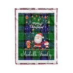 Personalized Gift Tartan Plaid Blanket Clan Monteith With Funny Santa Snowman Reindeer Merry Christmas Fleece Blanket, Home Living Room, Plaid Blanket, Tartan Blanket, Scottish Blanket, Buffalo fleece blanket, Christmas Blanket