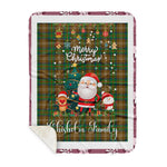 Personalized Gift Tartan Plaid Blanket Clan Chisholm Hunting With Funny Santa Snowman Reindeer Merry Christmas Gift Sherpa Blanket, blue plaid sherpa blanket,blue tartan sherpa blanket,Buchan,buffalo plaid sherpa blanket,christmas sherpa blanket,Christmas Throw Blanket