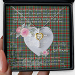 Gift For My Beautiful Girlfriend Necklace Valentine Necklace Clan Bisset Pattern Tartan Cross Dancing Necklace Scottish Tartan Jewelry