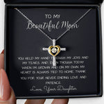 To My Beautiful Mom Necklace, Thank You For Never Ending Love From Daughter, Necklace Gift For Mom, Mother's Day Cross Necklace
