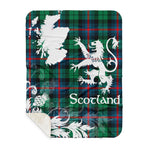 Sherpa Blanket - Tartan Blanket Thistle and Lion Scottish Clan Urquhart Broad Red Ancient Plaid Blanket, plaid sherpa blanket queen,purple sherpa blanket,queen sherpa blanket,queen size sherpa blanket,red sherpa blanket,scottish tartan blankets,sherpa blanket,sherpa christmas blanket