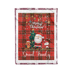 Personalized Gift Tartan Plaid Blanket Clan Grant Weathered With Funny Santa Snowman Reindeer Merry Christmas Fleece Blanket, Christmas Blanket, Plaid Blanket, Tartan Blanket,Scottish Blanket