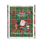 Personalized Gift Tartan Plaid Blanket Clan Muirhead With Funny Santa Snowman Reindeer Merry Christmas Fleece Blanket, Home Living Room, Plaid Blanket, Tartan Blanket, Scottish Blanket, Buffalo fleece blanket, Christmas Blanket