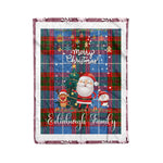 Personalized Gift Tartan Plaid Blanket Clan Edinburgh With Funny Santa Snowman Reindeer Merry Christmas Fleece Blanket, Home Living Room, Plaid Blanket, Tartan Blanket, Scottish Blanket, Buffalo fleece blanket, Christmas Blanket