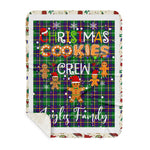 Personalized Gift Tartan Plaid Blanket Clan Inglis Modern With Christmas Cookie Baking Crew Christmas Gift Sherpa Blanket, tartan sherpa blanket,buffalo plaid sherpa blanket,christmas sherpa blanket,Christmas Throw Blanket,green plaid sherpa blanket,green sherpa blanket