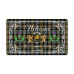 Doormat - Welcome Mat Scottish Clan Campbell Argyll Weathered Tartan Door Mat, Plaid Doormat With Thistle and Two Lion Scottish