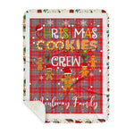Personalized Gift Tartan Plaid Blanket Clan Moubray With Christmas Cookie Baking Crew Christmas Gift Sherpa Blanket, tartan sherpa blanket,buffalo plaid sherpa blanket,christmas sherpa blanket,Christmas Throw Blanket,green plaid sherpa blanket,green sherpa blanket