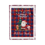 Personalized Gift Tartan Plaid Blanket Clan Haldane With Funny Santa Snowman Reindeer Merry Christmas Fleece Blanket, Christmas Blanket, Plaid Blanket, Tartan Blanket,Scottish Blanket