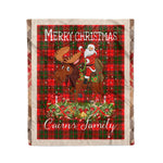 Personalized Gift Plaid Tartan Blanket Clan Cairns With Moose Lover Xmas Gift Santa Riding Christmas Fleece Blanket