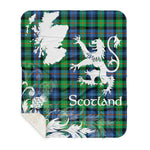 Sherpa Blanket - Tartan Blanket Thistle and Lion Scottish Clan Murray of Atholl Ancient Plaid Blanket, plaid sherpa blanket queen,purple sherpa blanket,queen sherpa blanket,queen size sherpa blanket,red sherpa blanket,scottish tartan blankets,sherpa blanket,sherpa christmas blanket