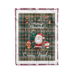 Personalized Gift Tartan Plaid Blanket Clan Craig Ancient With Funny Santa Snowman Reindeer Merry Christmas Fleece Blanket, Home Living Room, Plaid Blanket, Tartan Blanket, Scottish Blanket, Buffalo fleece blanket, Christmas Blanket