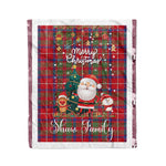 Personalized Gift Tartan Plaid Blanket Clan Shaw With Funny Santa Snowman Reindeer Merry Christmas Fleece Blanket, Home Living Room, Plaid Blanket, Tartan Blanket, Scottish Blanket, Buffalo fleece blanket, Christmas Blanket