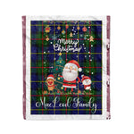Personalized Gift Tartan Plaid Blanket Clan MacLeod With Funny Santa Snowman Reindeer Merry Christmas Fleece Blanket, Home Living Room, Plaid Blanket, Tartan Blanket, Scottish Blanket, Buffalo fleece blanket, Christmas Blanket
