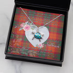 Sea Turtle Necklace Gift for My Beautiful Girlfriend Valentines Necklace Clan MacNab Ancient Tartan Blue Turtle Necklace