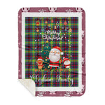Personalized Gift Tartan Plaid Blanket Clan Clephane With Funny Santa Snowman Reindeer Merry Christmas Gift Sherpa Blanket, blue plaid sherpa blanket,blue tartan sherpa blanket,Buchan,buffalo plaid sherpa blanket,christmas sherpa blanket,Christmas Throw Blanket