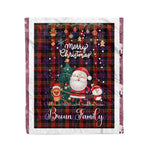 Personalized Gift Tartan Plaid Blanket Clan Broun With Funny Santa Snowman Reindeer Merry Christmas Fleece Blanket, Home Living Room, Plaid Blanket, Tartan Blanket, Scottish Blanket, Buffalo fleece blanket, Christmas Blanket