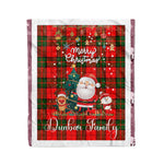 Personalized Gift Tartan Plaid Blanket Clan Dunbar Modern With Funny Santa Snowman Reindeer Merry Christmas Fleece Blanket, Home Living Room, Plaid Blanket, Tartan Blanket, Scottish Blanket, Buffalo fleece blanket, Christmas Blanket