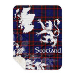 Sherpa Blanket - Tartan Blanket Thistle and Lion Scottish Clan Wedderburn Plaid Blanket, plaid sherpa blanket queen,purple sherpa blanket,queen sherpa blanket,queen size sherpa blanket,red sherpa blanket,scottish tartan blankets,sherpa blanket,sherpa christmas blanket