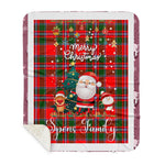 Personalized Gift Tartan Plaid Blanket Clan Spens With Funny Santa Snowman Reindeer Merry Christmas Gift Sherpa Blanket, blue plaid sherpa blanket,blue tartan sherpa blanket,Buchan,buffalo plaid sherpa blanket,christmas sherpa blanket,Christmas Throw Blanket