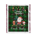 Personalized Gift Tartan Plaid Blanket Clan Orrock With Funny Santa Snowman Reindeer Merry Christmas Fleece Blanket, Home Living Room, Plaid Blanket, Tartan Blanket, Scottish Blanket, Buffalo fleece blanket, Christmas Blanket