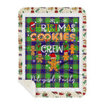 Personalized Gift Tartan Plaid Blanket Clan Dalrymple With Christmas Cookie Baking Crew Christmas Gift Sherpa Blanket, tartan sherpa blanket,buffalo plaid sherpa blanket,christmas sherpa blanket,Christmas Throw Blanket,green plaid sherpa blanket,green sherpa blanket