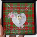 Gift For My Beautiful Girlfriend Necklace Valentine Necklace Clan Peter Tartan Cross Dancing Necklace Scottish Tartan Jewelry