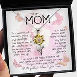 To My Mom Necklace To A Woman Of Wisdom Mother's Day Gift For Mom From Son Sunflower Pendant Necklace