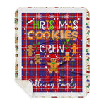 Personalized Gift Tartan Plaid Blanket Clan Galloway Red With Christmas Cookie Baking Crew Christmas Gift Sherpa Blanket, tartan sherpa blanket,buffalo plaid sherpa blanket,christmas sherpa blanket,Christmas Throw Blanket,green plaid sherpa blanket,green sherpa blanket