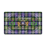 Welcome Mat Scottish Clan Macdonald Of Ranald Tartan Door Mat, Plaid Doormat With Thistle and Two Lion Scottish