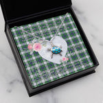 Sea Turtle Necklace Gift for My Beautiful Girlfriend Valentines Necklace Clan Forbes Dress Tartan Blue Turtle Necklace