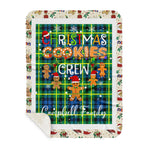 Personalized Gift Tartan Plaid Blanket Clan Campbell Of Breadalbane Ancient With Christmas Cookie Baking Crew Christmas Gift Sherpa Blanket, tartan sherpa blanket,buffalo plaid sherpa blanket,christmas sherpa blanket,Christmas Throw Blanket,green plaid sherpa blanket,green sherpa blanket