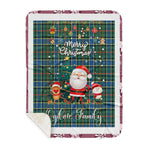 Personalized Gift Tartan Plaid Blanket Clan Ogilvie Hunting Ancient With Funny Santa Snowman Reindeer Merry Christmas Gift Sherpa Blanket, blue plaid sherpa blanket,blue tartan sherpa blanket,Buchan,buffalo plaid sherpa blanket,christmas sherpa blanket,Christmas Throw Blanket