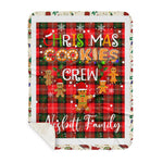 Personalized Gift Tartan Plaid Blanket Clan Nesbitt With Christmas Cookie Baking Crew Christmas Gift Sherpa Blanket, tartan sherpa blanket,buffalo plaid sherpa blanket,christmas sherpa blanket,Christmas Throw Blanket,green plaid sherpa blanket,green sherpa blanket