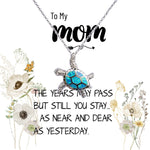 Opal Turtle Necklace - Mom Necklace Gift - Love You Always And Forever - Mother's Day Gift