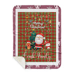 Personalized Gift Tartan Plaid Blanket Clan Leask Modern With Funny Santa Snowman Reindeer Merry Christmas Gift Sherpa Blanket, blue plaid sherpa blanket,blue tartan sherpa blanket,Buchan,buffalo plaid sherpa blanket,christmas sherpa blanket,Christmas Throw Blanket