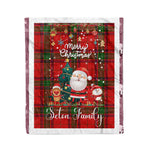 Personalized Gift Tartan Plaid Blanket Clan Seton With Funny Santa Snowman Reindeer Merry Christmas Fleece Blanket, Home Living Room, Plaid Blanket, Tartan Blanket, Scottish Blanket, Buffalo fleece blanket, Christmas Blanket