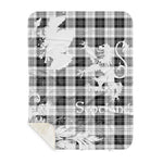 Sherpa Blanket - Tartan Blanket Thistle and Lion Scottish Clan Erskine Black and White Plaid Blanket, plaid sherpa blanket queen,purple sherpa blanket,queen sherpa blanket,queen size sherpa blanket,red sherpa blanket,scottish tartan blankets,sherpa blanket,sherpa christmas blanket