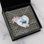 Sea Turtle Necklace Gift for My Beautiful Girlfriend Valentines Necklace Clan Farquharson Weathered Tartan Blue Turtle Necklace