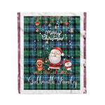 Personalized Gift Tartan Plaid Blanket Clan Galbraith Ancient With Funny Santa Snowman Reindeer Merry Christmas Fleece Blanket, Christmas Blanket, Plaid Blanket, Tartan Blanket,Scottish Blanket