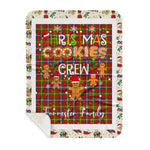 Personalized Gift Tartan Plaid Blanket Clan Forrester With Christmas Cookie Baking Crew Christmas Gift Sherpa Blanket, tartan sherpa blanket,buffalo plaid sherpa blanket,christmas sherpa blanket,Christmas Throw Blanket,green plaid sherpa blanket,green sherpa blanket