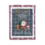 Personalized Gift Tartan Plaid Blanket Clan Boswell With Funny Santa Snowman Reindeer Merry Christmas Fleece Blanket, Home Living Room, Plaid Blanket, Tartan Blanket, Scottish Blanket, Buffalo fleece blanket, Christmas Blanket