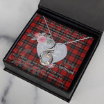 Rising Phoenix Necklace - Valentine Necklace Clan Ramsay Red Tartan Gift for Girlfriend, Gift for My Wife Rising Phoenix Necklace