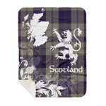 Sherpa Blanket - Tartan Blanket Thistle and Lion Scottish Clan Cunningham Dress Blue Dancers Plaid Blanket, plaid sherpa blanket queen,purple sherpa blanket,queen sherpa blanket,queen size sherpa blanket,red sherpa blanket,scottish tartan blankets,sherpa blanket,sherpa christmas blanket