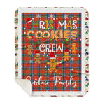 Personalized Gift Tartan Plaid Blanket Clan Sinclair Ancient With Christmas Cookie Baking Crew Christmas Gift Sherpa Blanket, tartan sherpa blanket,buffalo plaid sherpa blanket,christmas sherpa blanket,Christmas Throw Blanket,green plaid sherpa blanket,green sherpa blanket