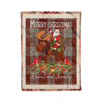 Personalized Gift Plaid Tartan Blanket Clan Davidson Dress Dancers With Moose Lover Xmas Gift Santa Riding Christmas Fleece Blanket