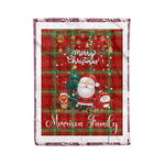 Personalized Gift Tartan Plaid Blanket Clan Morrison Modern With Funny Santa Snowman Reindeer Merry Christmas Fleece Blanket, Home Living Room, Plaid Blanket, Tartan Blanket, Scottish Blanket, Buffalo fleece blanket, Christmas Blanket